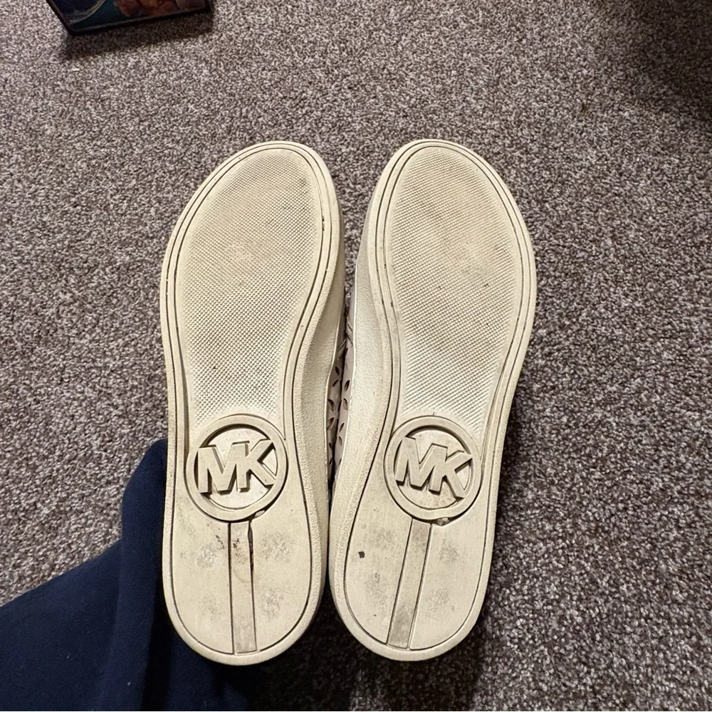 Michael Kors Keaton Leather Slip-On Shoes with Perforated Laser Cut Design